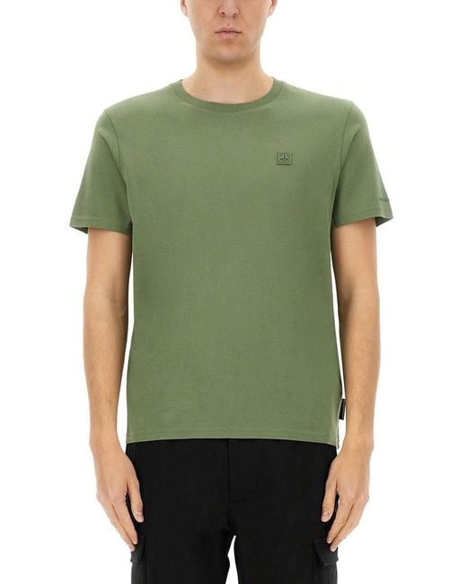 Men's Green Solid Crew Neck T-Shirt