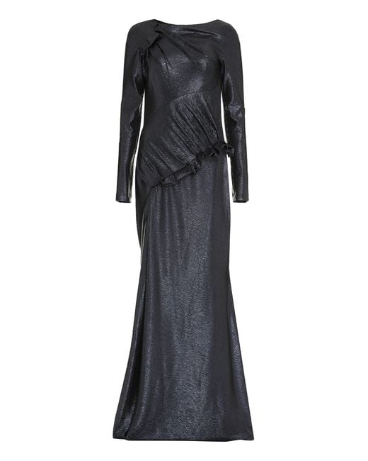 Talbot Runhof Black Draped Dress