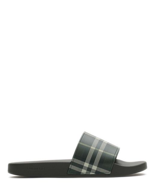 Burberry Green Check Slides for men
