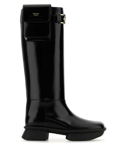Prada Black Leather Boots