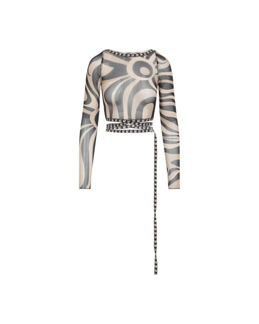 Emilio Pucci Black Tulle Top