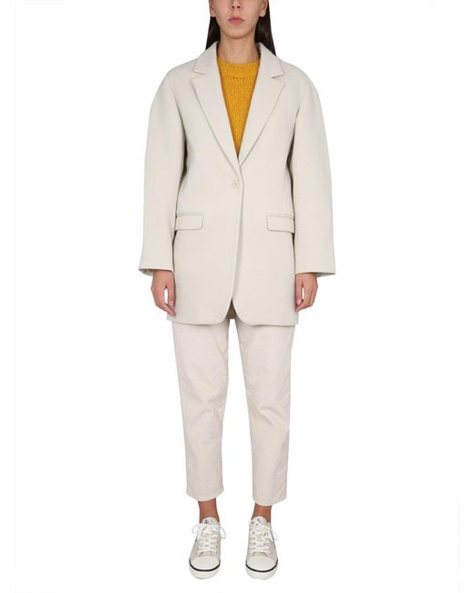 Isabel Marant Natural Mini Notched Lapel Jacket