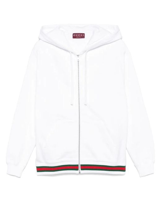 Gucci White Sweatshirt With Web