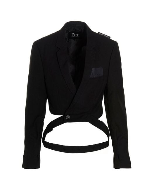 1/OFF Black 'cropped' Blazer Jacket