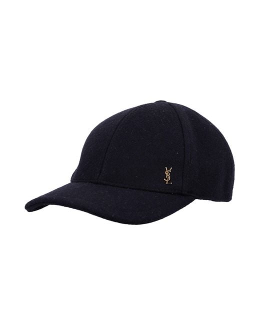 Saint Laurent Blue Cassandre Baseball Cap for men