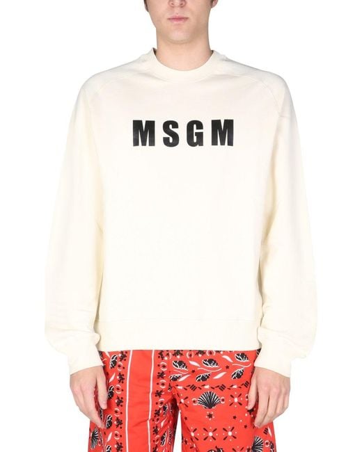 MSGM White Logo Sweatshirts for men