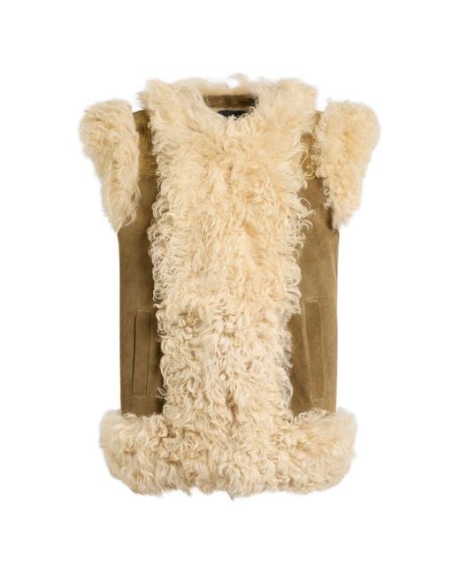 Etro Natural Shearling Wool Vest