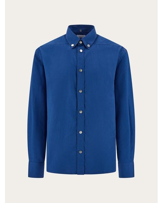 Ferragamo Blue Button Down Shirt for men