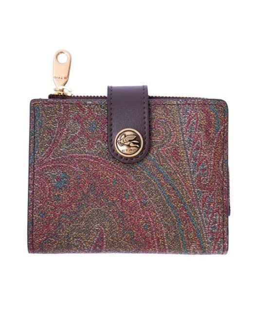 Etro Purple Paisley Print Press-Stud