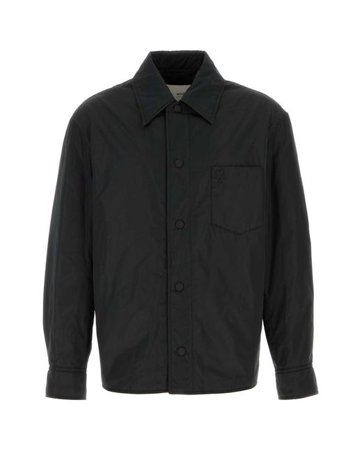 AMI Black Polyester Shirt for men