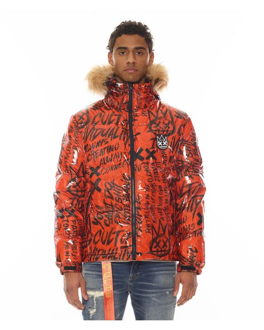 Cult Of Individuality Nylon Down Jacket in Red for Men | Lyst
