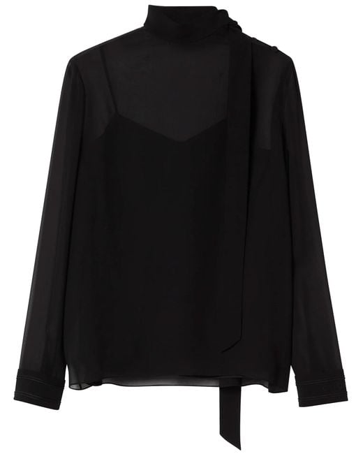Women's Black Silk Blouse