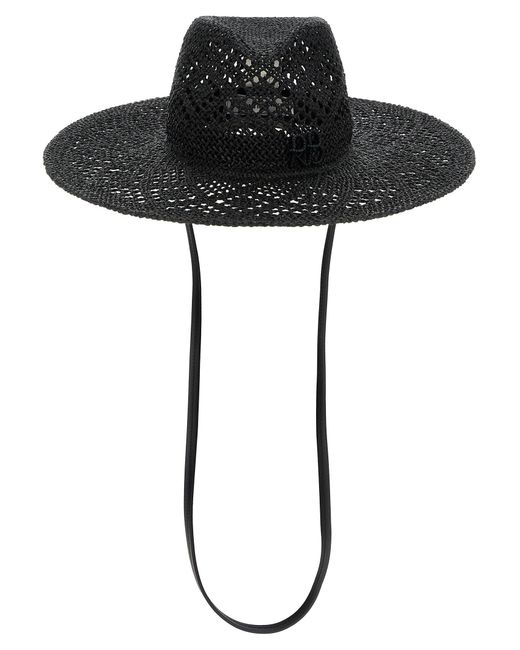 Women's Black Raffia Hat