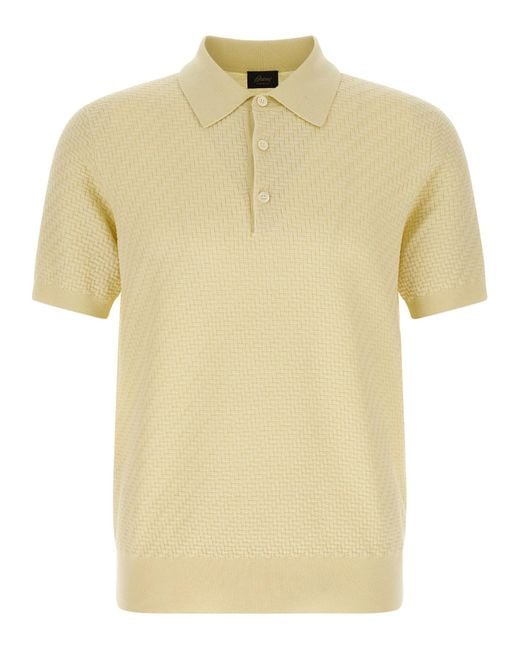Brioni Yellow Weaving Polo Plot for men