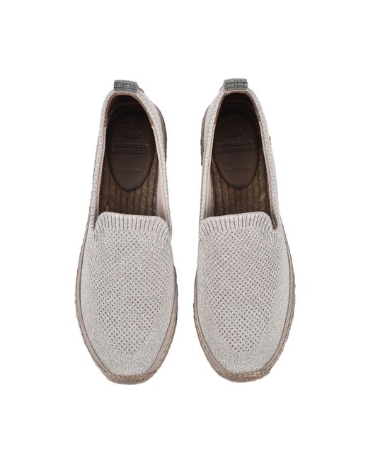 Brunello Cucinelli Gray Light Knit Espadrilles