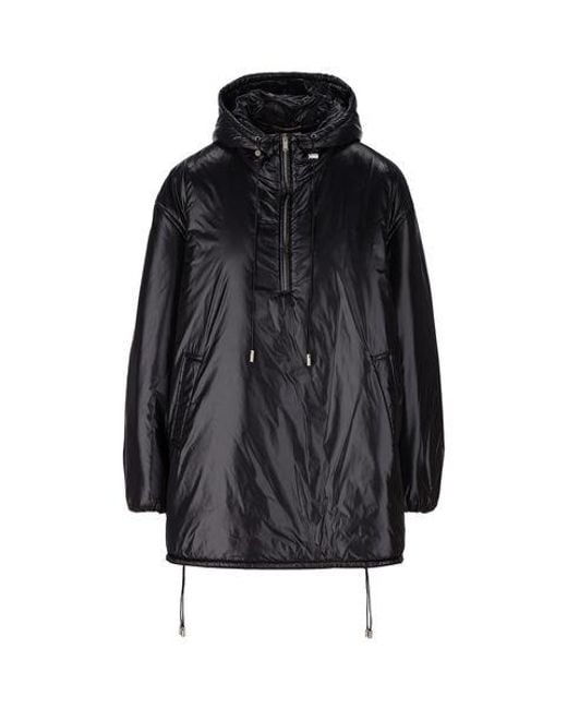 Saint Laurent Black Cassandre Half-zip Shell Jacket