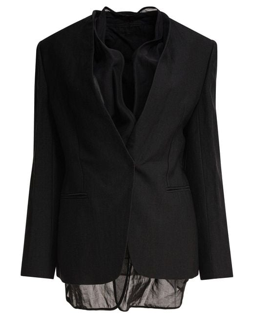 Women's Black Blazer With Integrated Tank Top