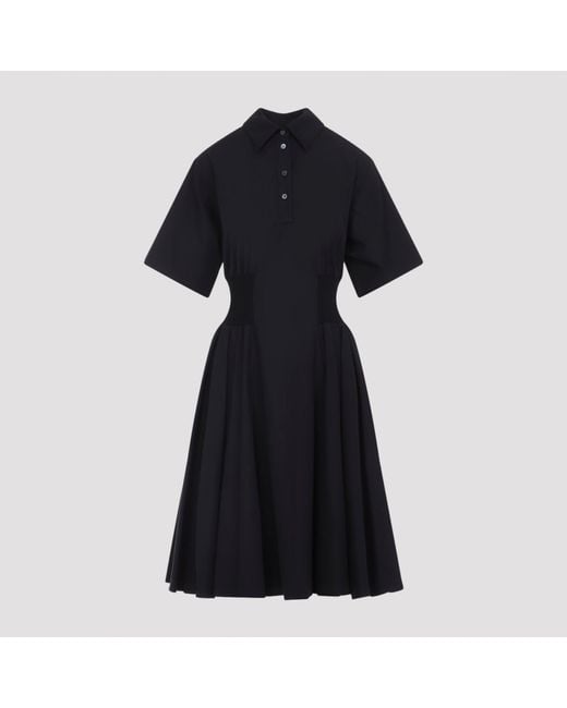 Loewe Black Cotton Short Sleeve Dress Elastane