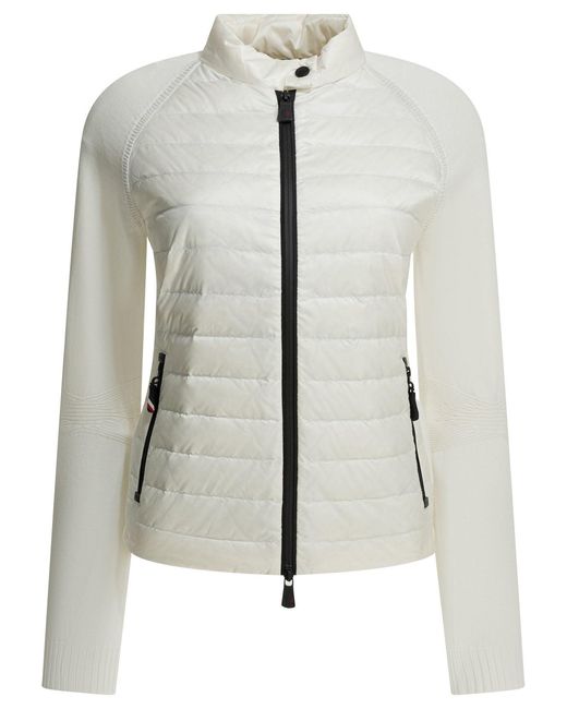 Moncler White Grenoble Viscose Polyester Jacket