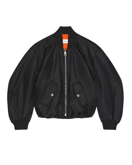 Givenchy Black Cropped Cocoon Bomber Clothing