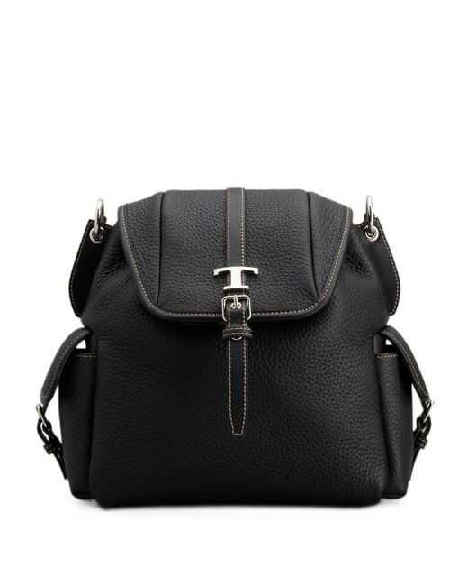 Tod's Black T Timless Mini Leather Backpack