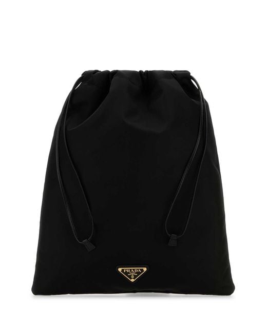 Women's Black Fabric Pouch