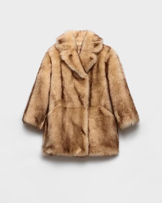 Prada Natural Shearling Caban Jacket