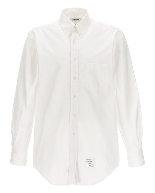 Thom Browne White Solid Poplin Shirt for men
