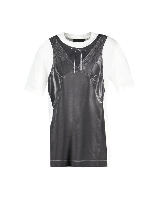 Simone Rocha Gray Patchwork Trompe L'Oeil T-Shirt