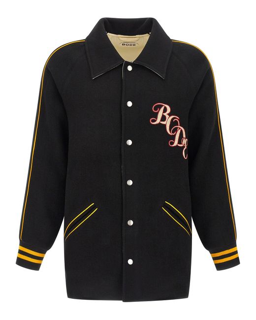 Bode Black 'Monogram Snap' Reversible Jacket for men