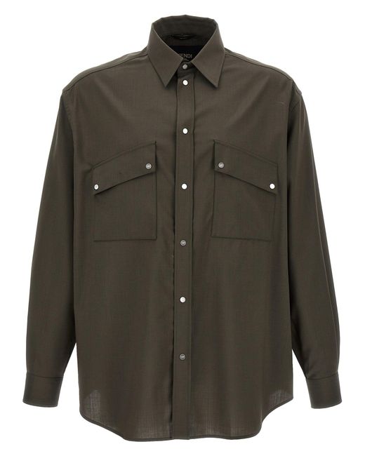 Fendi Green Shirts for men