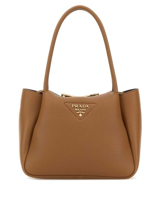 Prada Brown Camel Leather Small Handbag