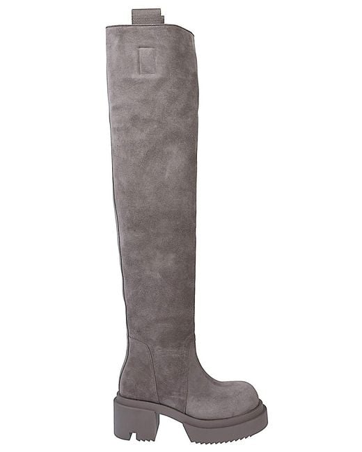 Rick Owens Brown Suede Leather Boots