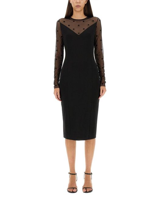 Women's Black Dress With 4G Pattern