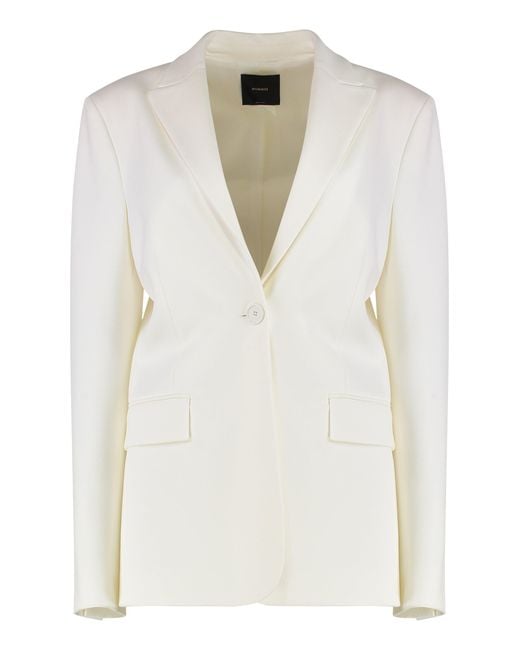 Pinko White Single-Button Blazer