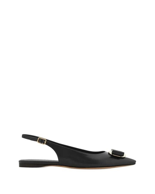 Ferragamo White Zelmy Leather Flat Slingback