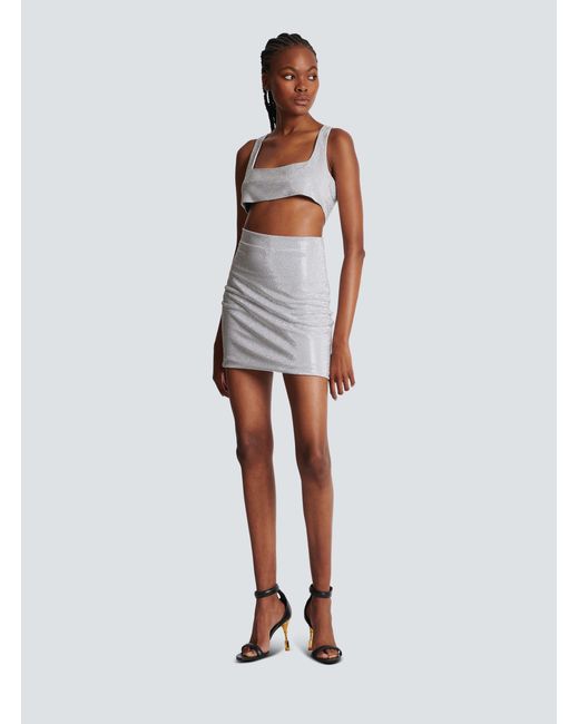 Balmain Purple Strassed Bra Top