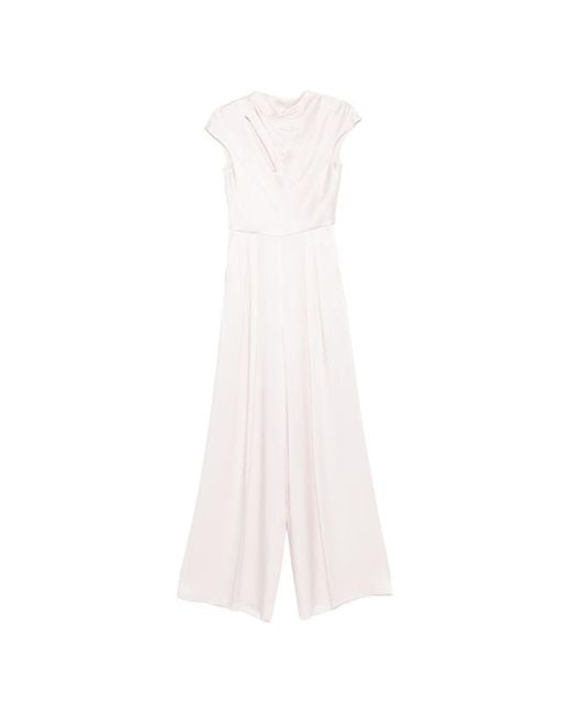 Women's White Combinaison Drapée Envers