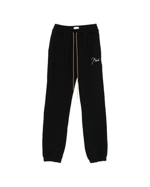Rhude Black Classique Cuffed Sweatpant for men