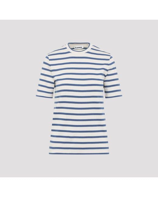 Jil Sander Blue Cornsilk Cotton T-Shirt