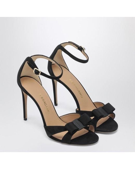 Ferragamo Black Vara Bow Sandal