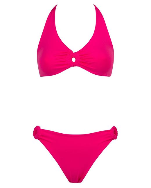 Fisico Pink Ring-Detail Bikini