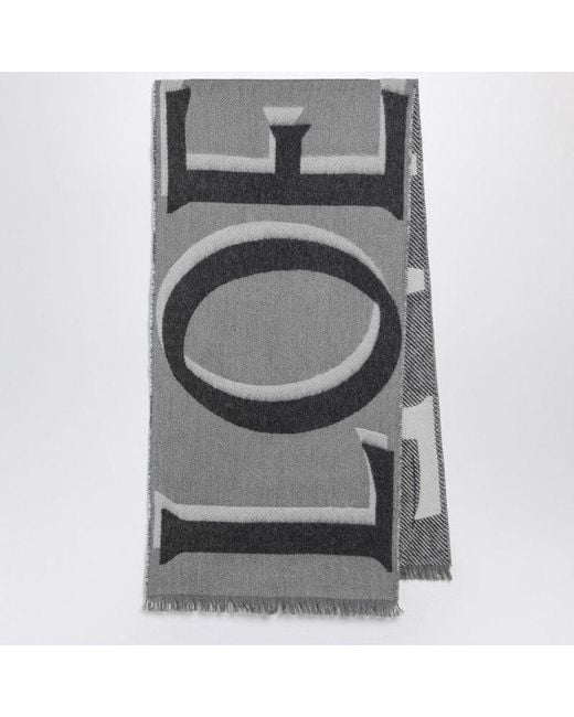 Women's Gray Wool And Cashmere Scarf