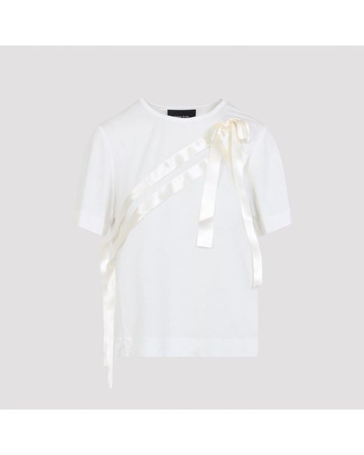 Simone Rocha White Bow Sash Easy T-Shirt