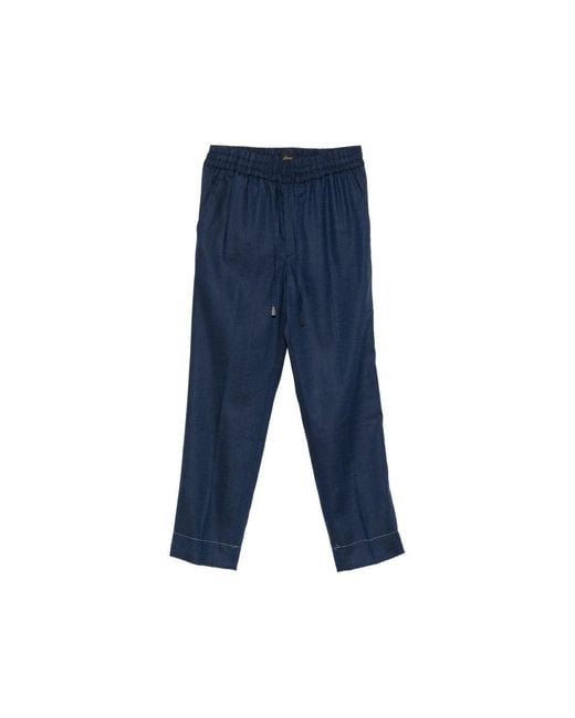 Brioni Blue Tailored Trousers for men