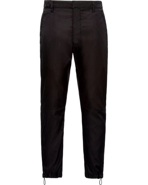 Prada Black Re-Nylon Cropped Trousers for men