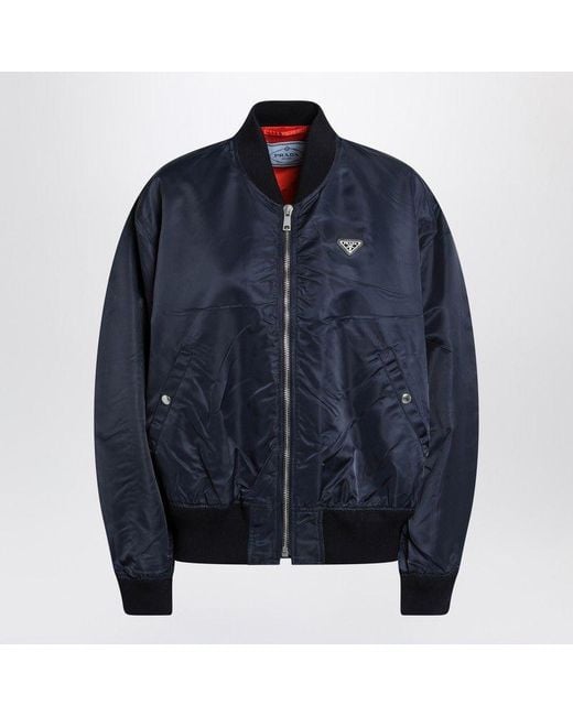 Prada Blue Renylon Bomber Jacket