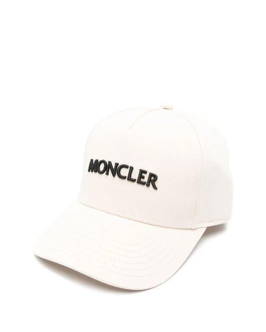 Moncler White Baseball Cap for men