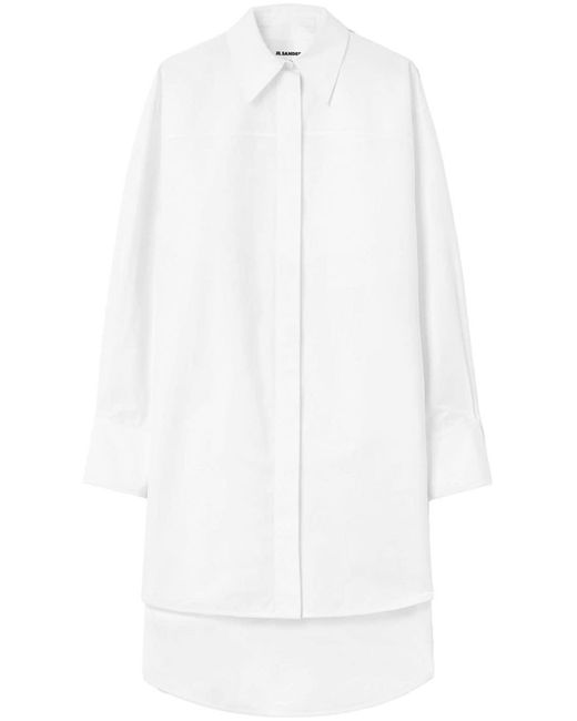 Jil Sander White Cotton Shirt Dress