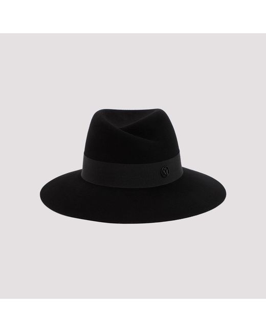Maison Michel Black Wool Virginie Hat